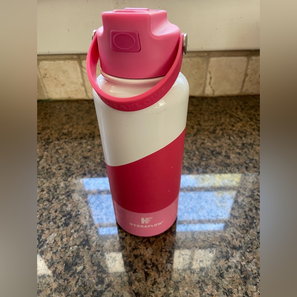 Pink & White Hydroflow Insulated Water Bottle
